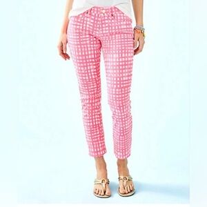 Lilly Pulitzer South Ocean Skinny Crop Jeans in Pink Tropics Feelin Beachy